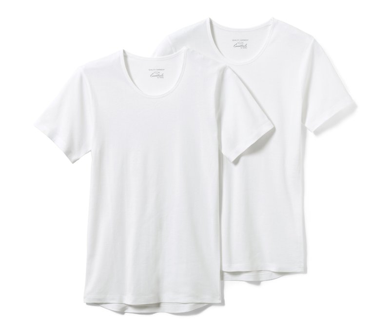 Tchibo - 2 Qualitäts-Feinripp-Unterhemden - Herren - Gr. Xl/7 - weiß