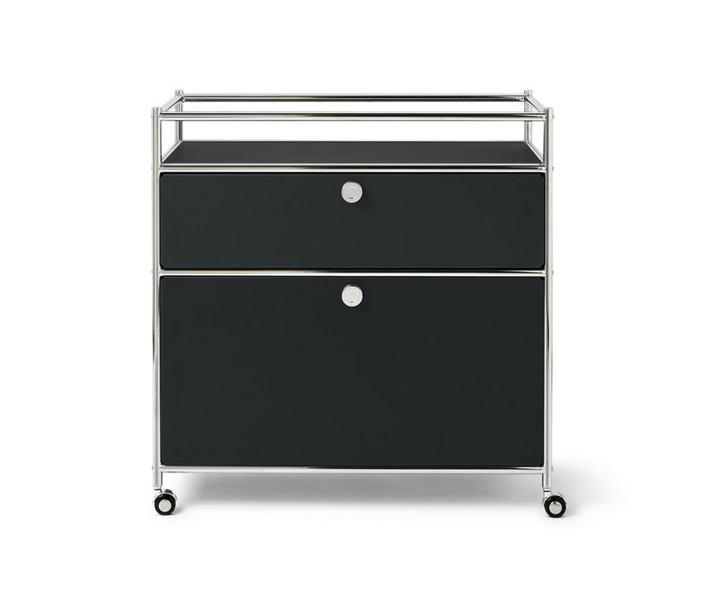 Tchibo - Kommode Metall »Cn3« mit 1 Schublade - 77x40x80cm - schwarz - Stahl / Aluminium / Kunststoff