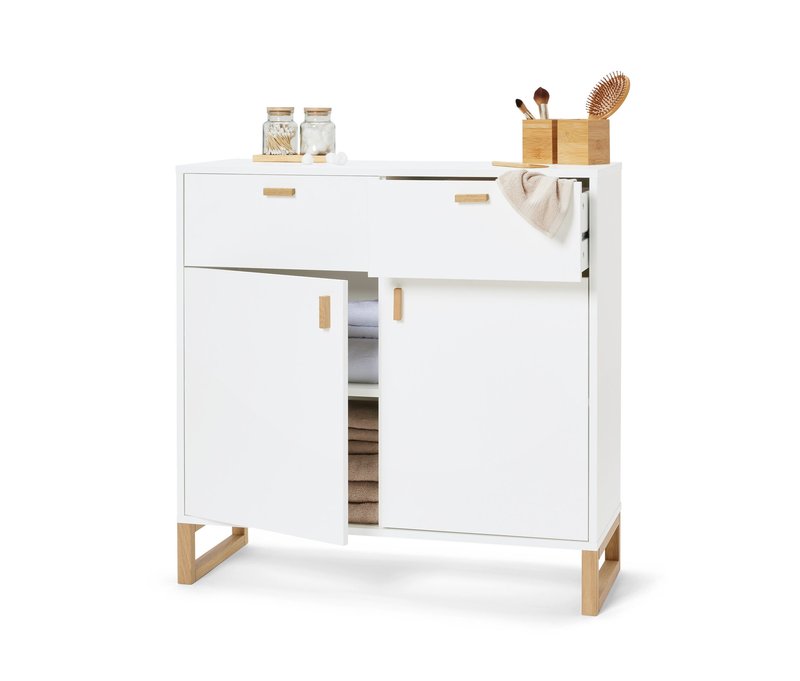 Tchibo - Sideboard mit 2 Schubladen und 2 Türen - 90,5x35x89,5cm - braun - Holz / Eichenholz