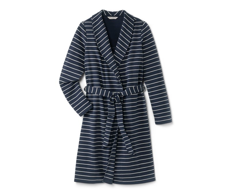 Tchibo - Morgenmantel - Damen - Gr. S - dunkelblau/gestreift