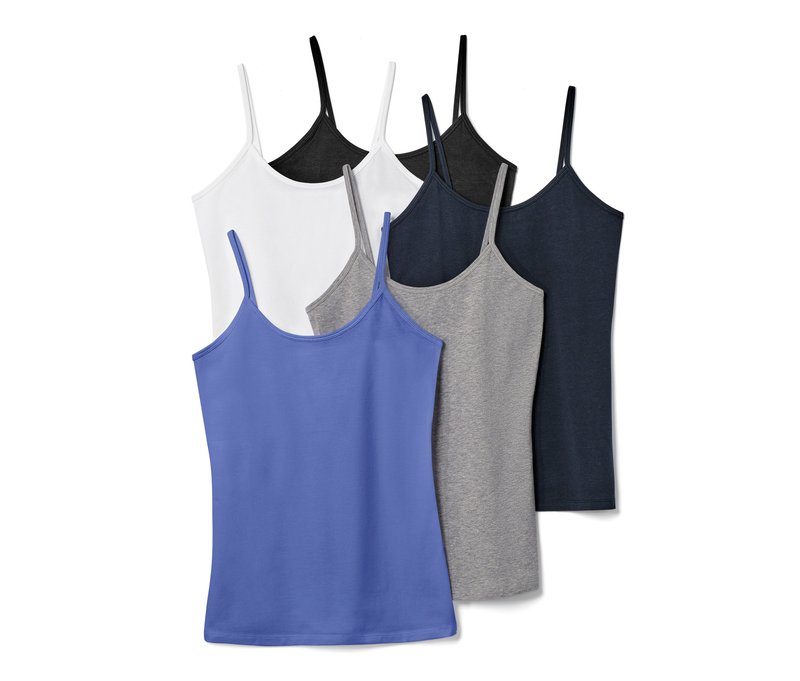 Tchibo - 5 Spaghetti-Hemdchen - Damen - Gr. L - dunkelblau