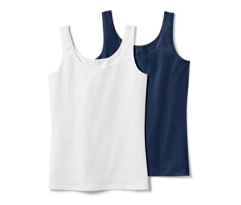 Tchibo - 2 Hemdchen - Damen - Gr. S - dunkelblau