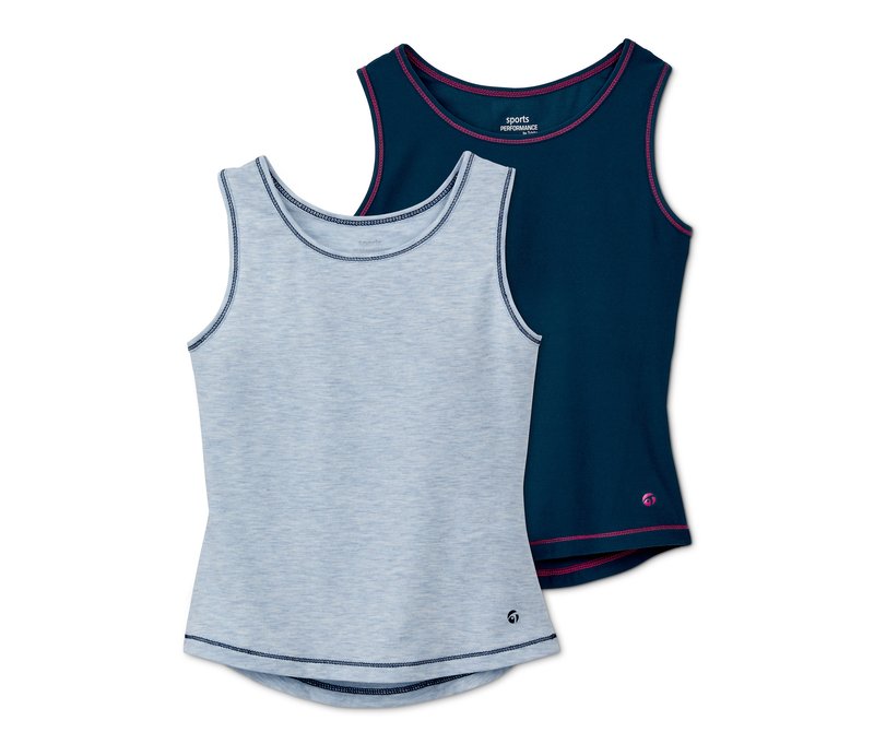 Tchibo - 2 Kinder-Funktionstops mit recyceltem Material - Mädchen - Gr. 122/128 - dunkelblau