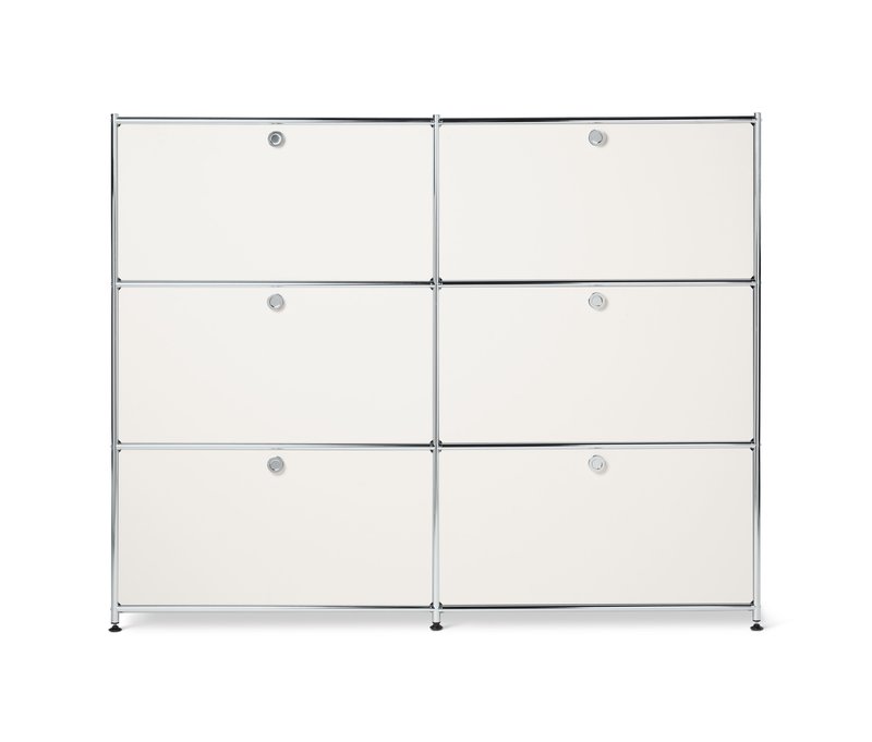 Tchibo - Kommode Metall »Cn3« mit 6 Klappenfächern - 152x40x120,5cm - chrom - Stahl / Aluminium / Kunststoff