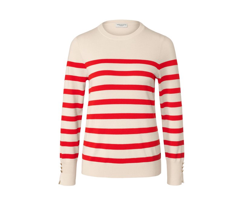 Tchibo - Gestreifter Feinstrickpullover - Damen - Gr. M - creme/gestreift