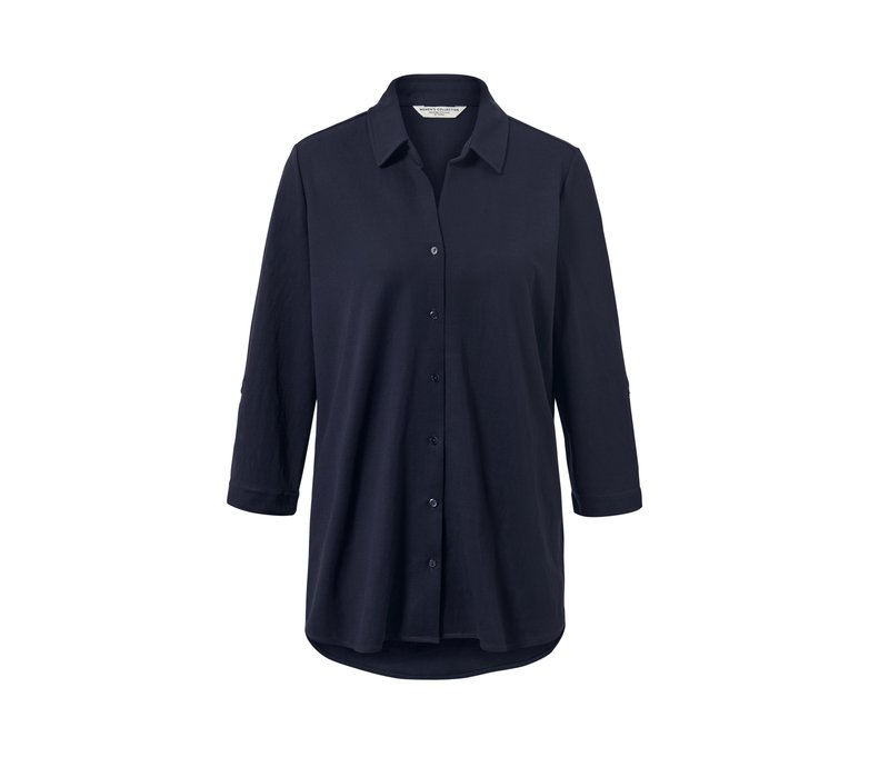 Tchibo - Piqué-Jerseybluse - Damen - Gr. 44 - dunkelblau