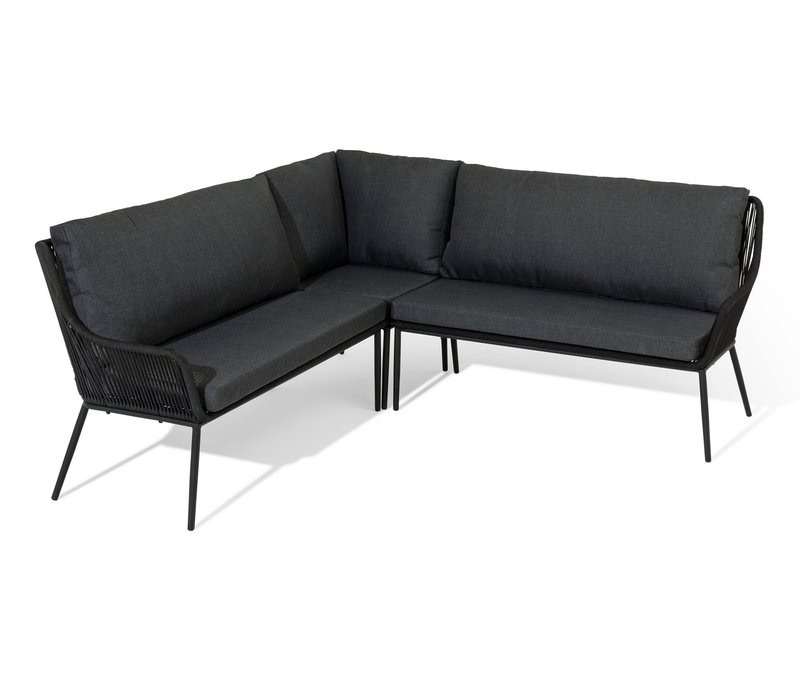 Tchibo - Lounge-Ecke mit Textilgeflecht - 208x57,5x87cm - anthrazit - Stahl / Polypropylen / Polyester