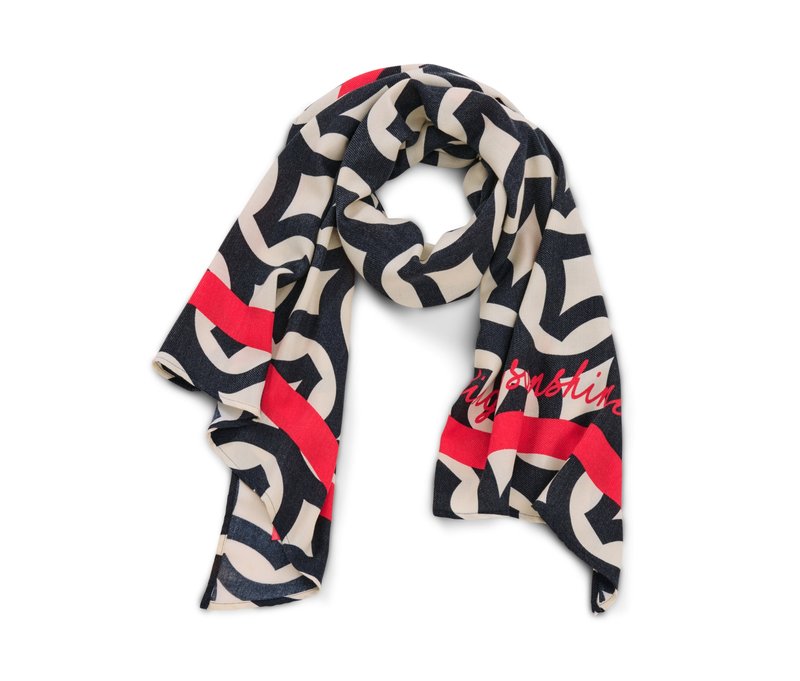 Tchibo - Bedruckter Webschal - dunkelblau