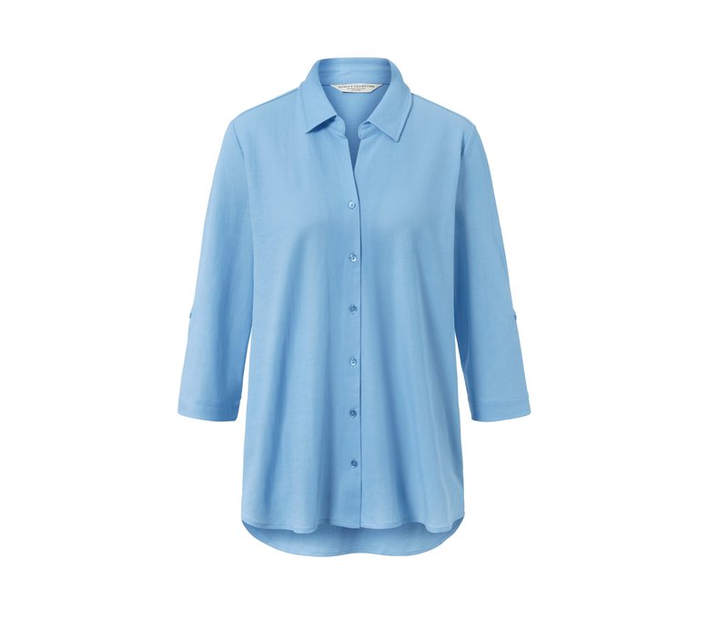 Tchibo - Piqué-Jerseybluse - Damen - Gr. 48 - hellblau