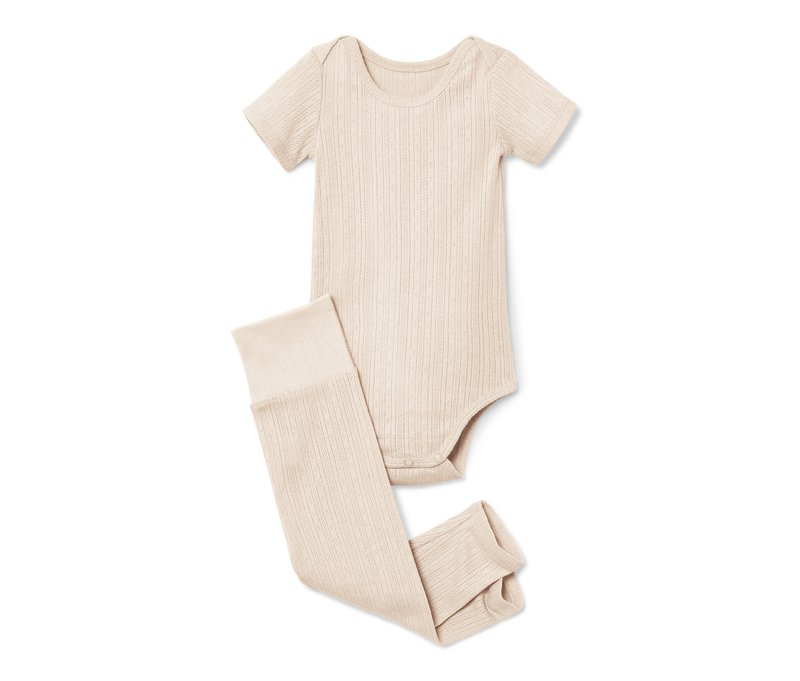 Tchibo - Baby-Body und -Leggings - Newborn - Gr. 50/56 - creme