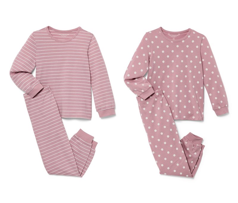 Tchibo - 2 Kinder-Pyjamas - Mädchen - Gr. 98/104 - weiß
