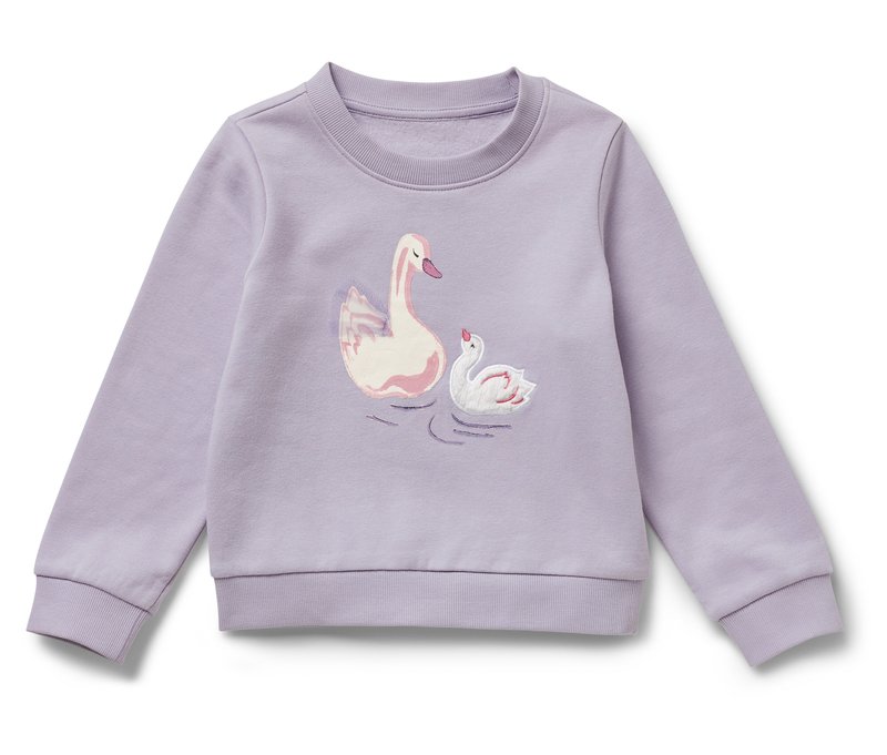 Tchibo - Kinder-Sweatshirt mit angerauter Innenseite - Mädchen - Gr. 122/128 - lila