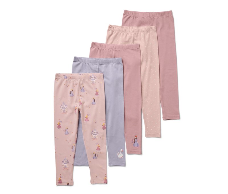 Tchibo - 5 Kinder-Leggings - Baby - Gr. 74/80 - creme/print