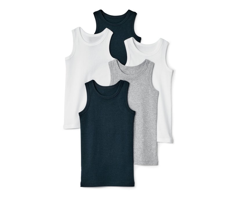 Tchibo - 5 Jungen-Unterhemden - Jungen - Gr. 86/92 - dunkelblau