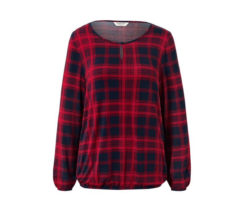 Tchibo - Blusenshirt - Damen - Gr. S - dunkelblau/kariert