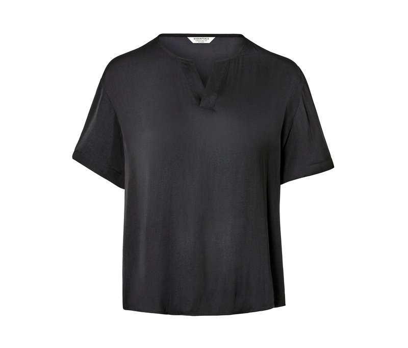 Tchibo - Satin-Tunikabluse - Damen - Gr. 38 - schwarz