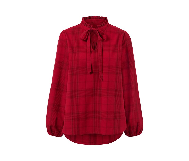 Tchibo - Karierte Schluppenbluse - Damen - Gr. 44 - rot/kariert