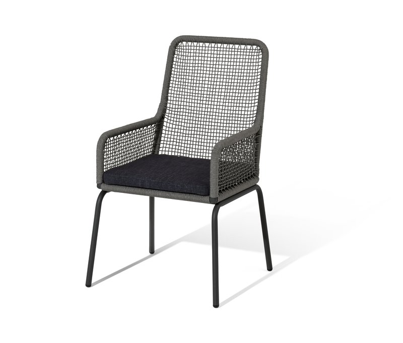 Tchibo - Hochlehner mit Textilgeflecht - 61,5x69x101,5cm - anthrazit - Stahl / Polyester / Polypropylen
