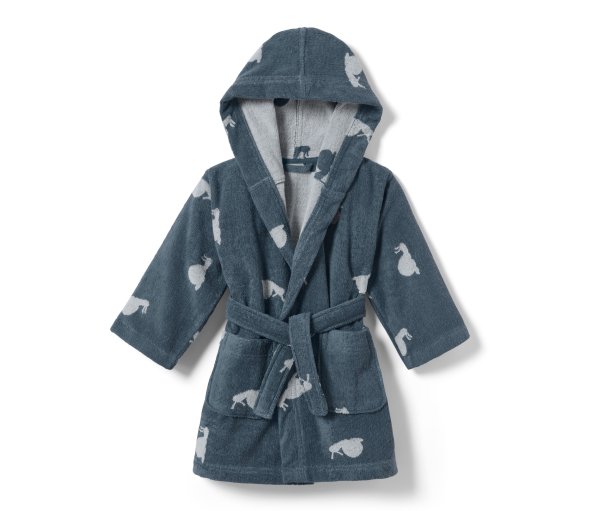 Tchibo - Kleinkinder-Bademantel - Herren - Gr. 134/140 - dunkelblau/print