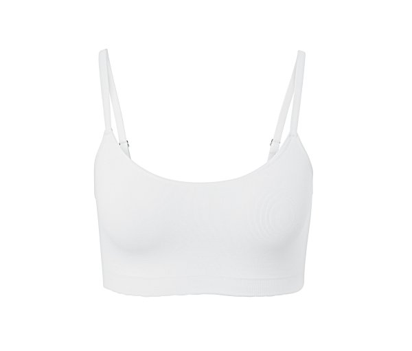 Tchibo - Seamless-Bustier mit Spitze - Damen - Gr. XS - weiß