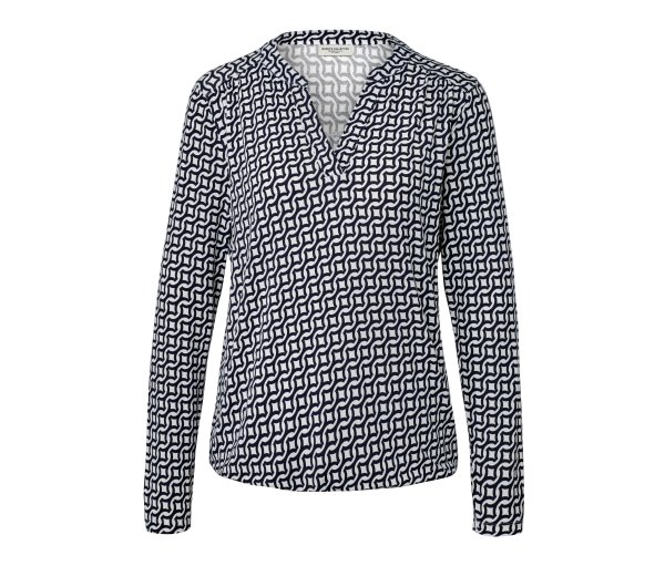 Tchibo - Bedrucktes Blusenshirt - Damen - Gr. M - dunkelblau/print