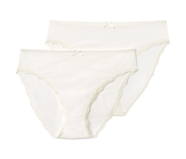 Tchibo - 2 Slips - Damen - Gr. L - creme