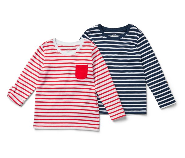 Tchibo - 2 Kinder-Langarmshirts - Gr. 110/116 - weiß