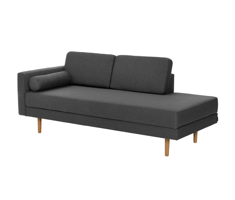 Tchibo - Récamiere »Ivo« mit verstellbarer Armlehne - 190x87x81cm - anthrazit - Buchenholz / Holz / Buchenholz