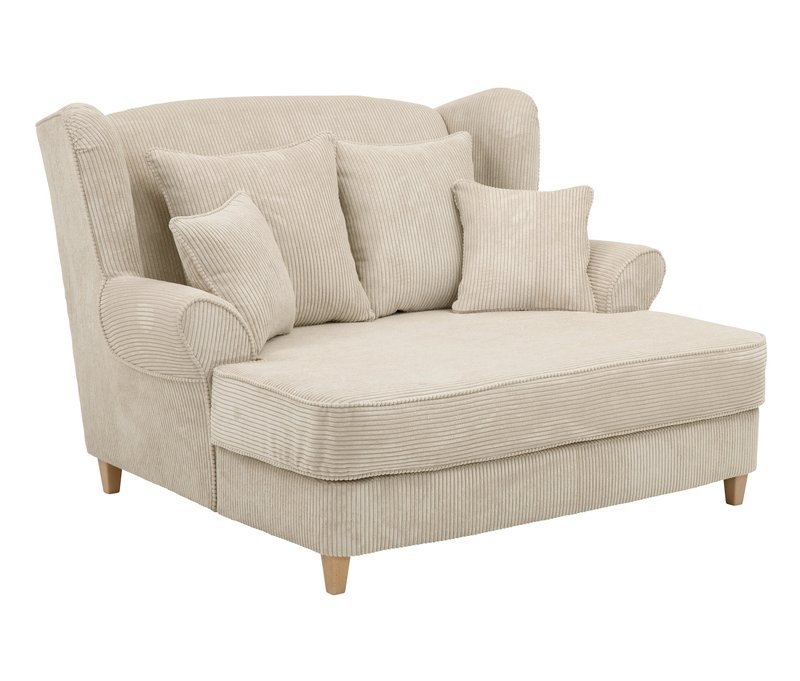 Tchibo - XXL-Ohrensessel »Harvard« in Cordstoff - 154x144x102cm - creme - Polyester / Holz / Buchenholz