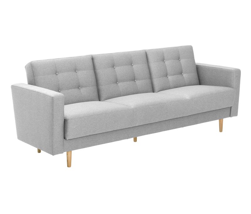 Tchibo - 3-Sitzer-Schlafsofa »Janny« - 224x83x81cm - hellgrau - Polyester / Holz / Eschen-Massivholz