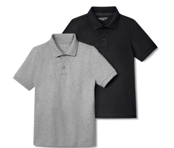 Tchibo - 2 Kinder-Poloshirts aus Baumwoll-Piqué - Herren - Gr. 146/152 - schwarz