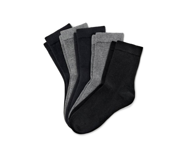 Tchibo - 5 Paar Kinder-Socken - Herren - Gr. 39-42 - schwarz