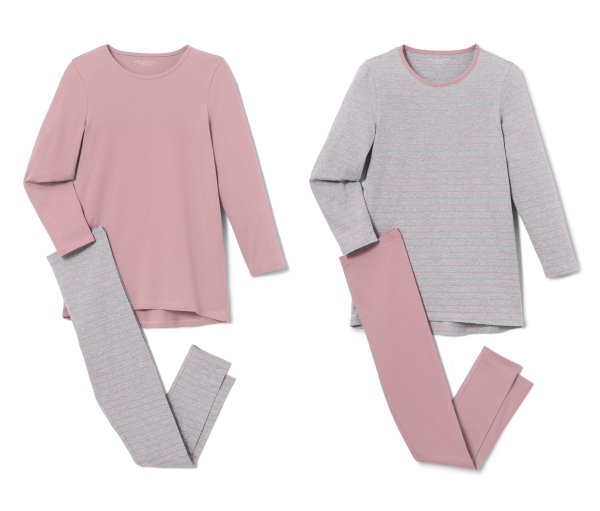 Tchibo - 2 Kinder-Pyjamas - Mädchen - Gr. 170/176 - rosa/gestreift