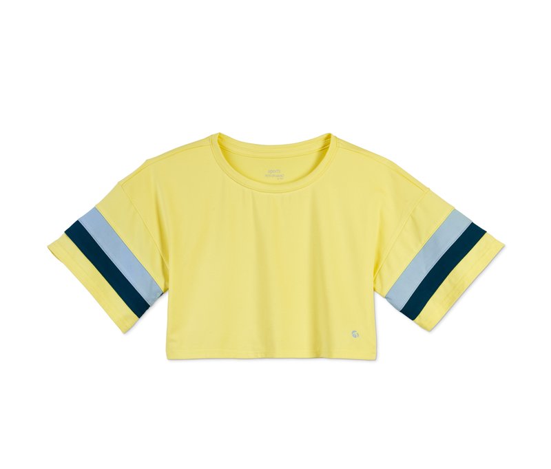 Tchibo - Kinder-Cropped-Funktionsshirt mit recyceltem Material - Mädchen - Gr. 146/152 - gelb