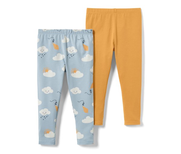 Tchibo - 2 Kleinkinder-Leggings - Herren - Gr. 122/128 - hellblau