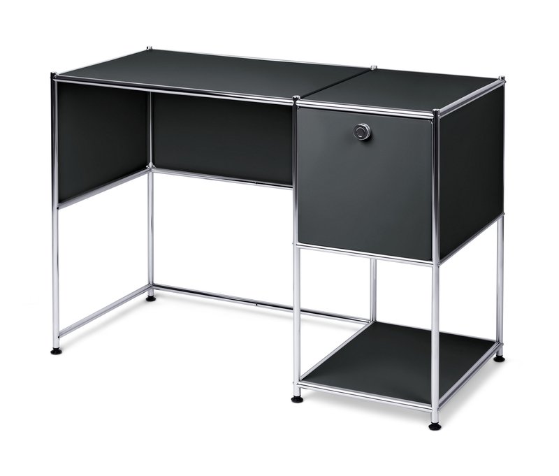 Tchibo - Schreibtisch Metall »Cn3« mit Klapptür - 116x52,5x75cm - schwarz - Stahl / Aluminium / Kunststoff