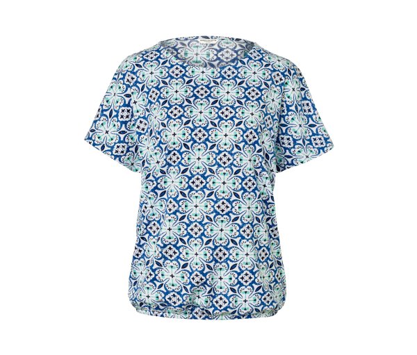 Tchibo - Blusenshirt mit Alloverprint - Damen - Gr. S - weiß/print