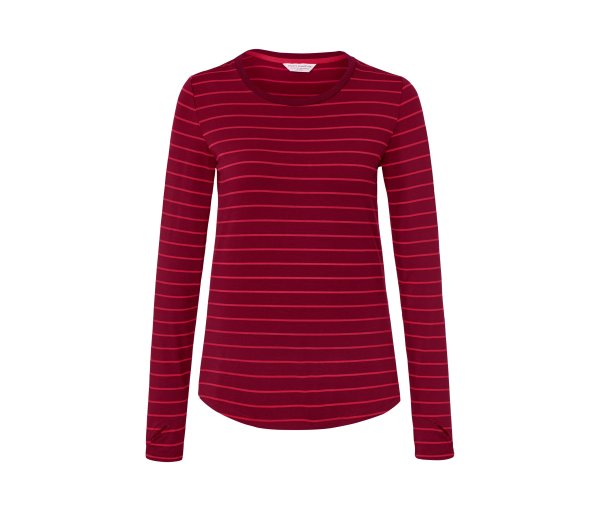 Tchibo - Langarm-Sportshirt - Damen - Gr. M - rot/gestreift