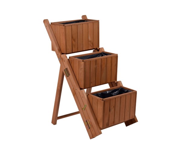 Tchibo - Pflanztreppe mit 3 Pflanzkästen - braun