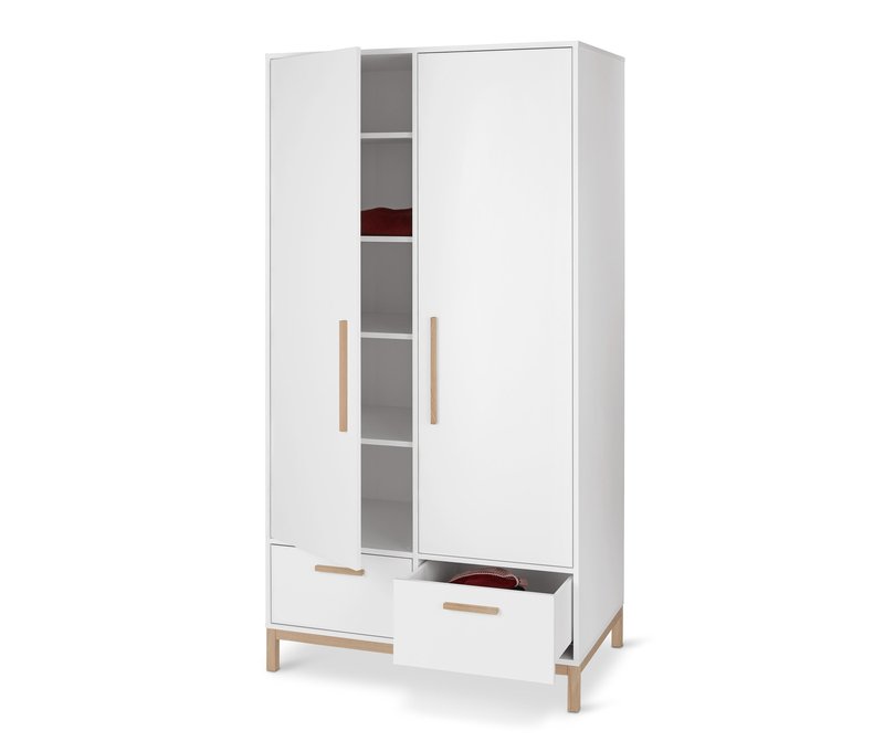 Tchibo - Kleiderschrank »Eklund« mit Schubladen - 100x60x190cm - braun - Holz / Metall / Eichenholz