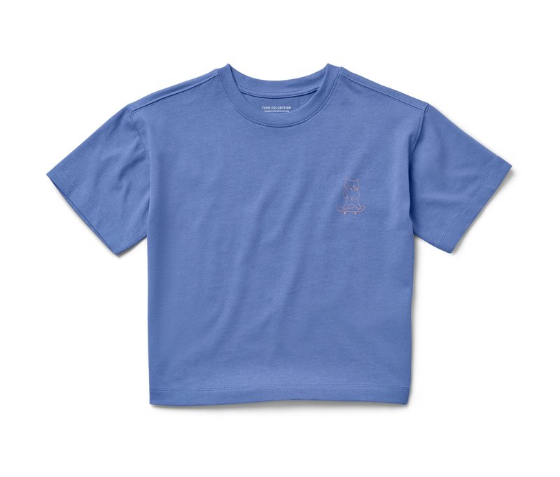 Tchibo - Heavy Kinder-T-Shirt mit überschnittenen Schultern - Mädchen - Gr. 122/128 - rosa