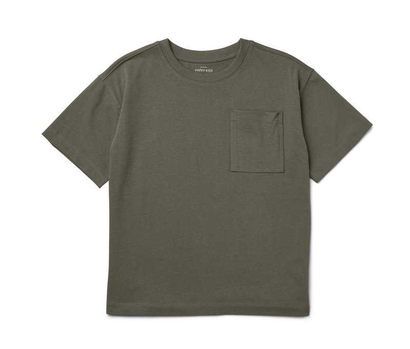 Tchibo - Kinder-Heavy-T-Shirt mit überschnittenen Schultern - Mädchen - Gr. 146/152 - olivgrün