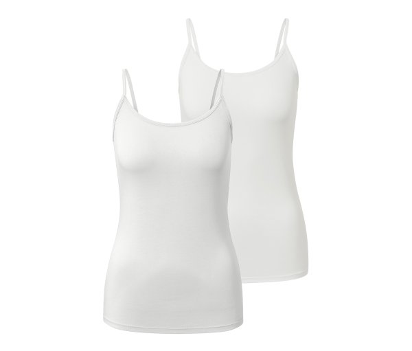 Tchibo - 2 Hemdchen - Damen - Gr. S - weiß