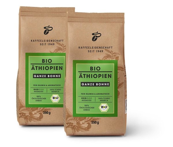 Tchibo - Bio Äthiopien - 2 x 250 g Ganze Bohne - Intensität: 3/6
