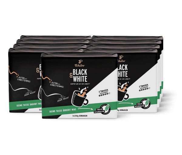 Tchibo - Black & White - 9 x 500 g Gemahlen - Intensität: 5/6