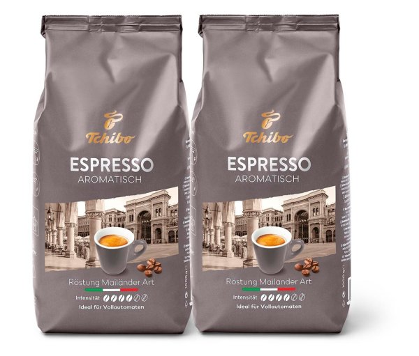 Tchibo - Espresso Aromatisch - 2 x 1 kg Ganze Bohne - Intensität: 4/6
