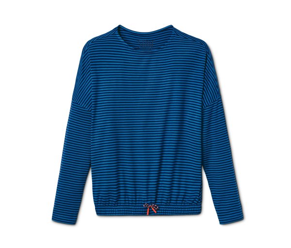 Tchibo - Langarmshirt - Mädchen - Gr. 122/128 - dunkelblau/gestreift