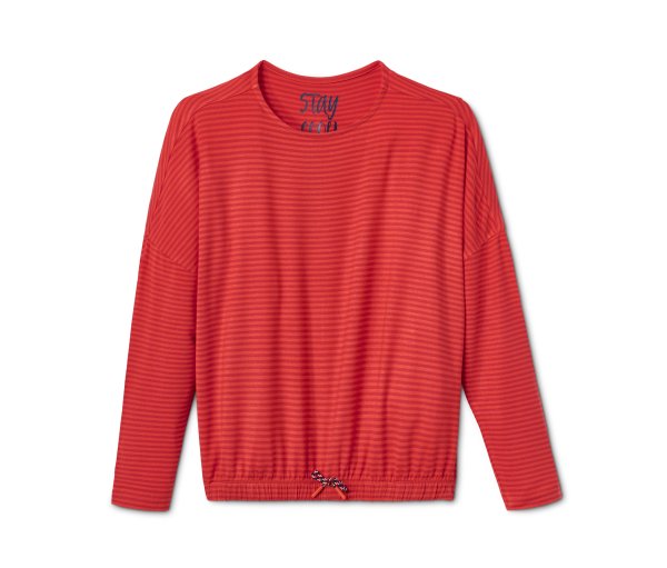 Tchibo - Langarmshirt - Mädchen - Gr. 122/128 - orange/gestreift