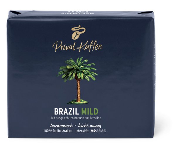 Tchibo - Privat Kaffee Brazil Mild - 2 x 250 g Gemahlen - Intensität: 2/6
