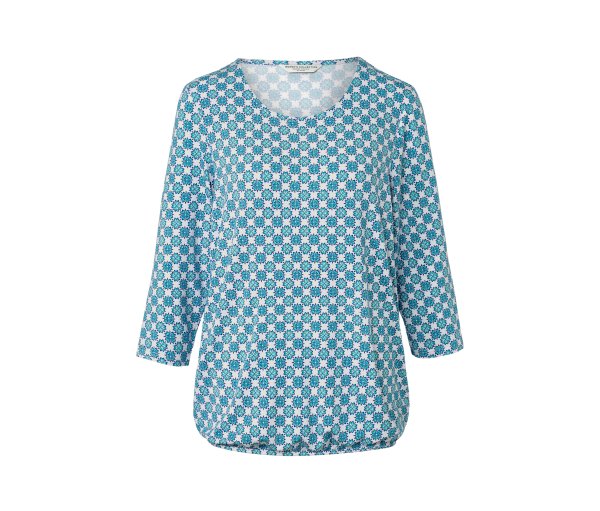 Tchibo - Blusenshirt mit Alloverprint - Damen - Gr. L - weiß/print